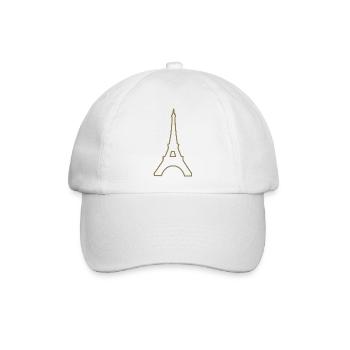 Eiffelturm Paris minimalistisches Wahrzeichen - Baseballkappe - Weiß/Weiß - Vorne