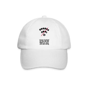 Schlaf ist wie WLAN – ohne ihm wird alles nervig - Baseballkappe - Weiß/Weiß - Vorne