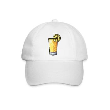 Pixel Zitronen-Drink Glas - Baseballkappe - Weiß/Weiß - Vorne