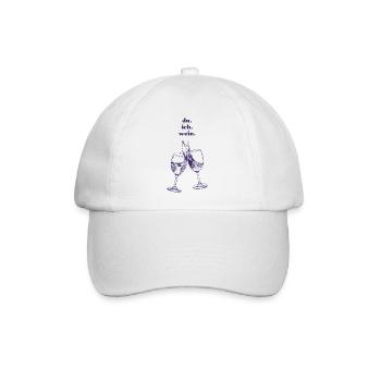 du. ich. wein.  - Baseballkappe - Weiß/Weiß - Vorne