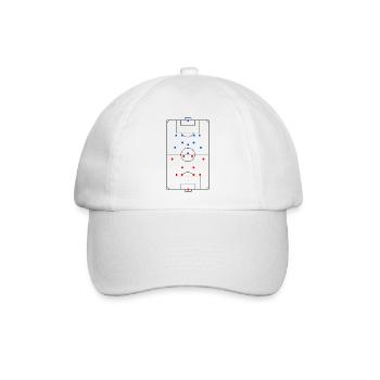 Unisex Design Fußballfeld Taktik - Baseballkappe - Weiß/Weiß - Vorne