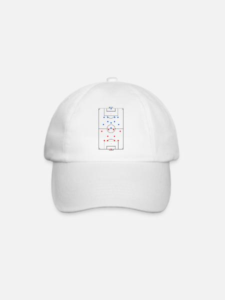 Unisex Design Fußballfeld Taktik - Baseballkappe - Weiß/Weiß