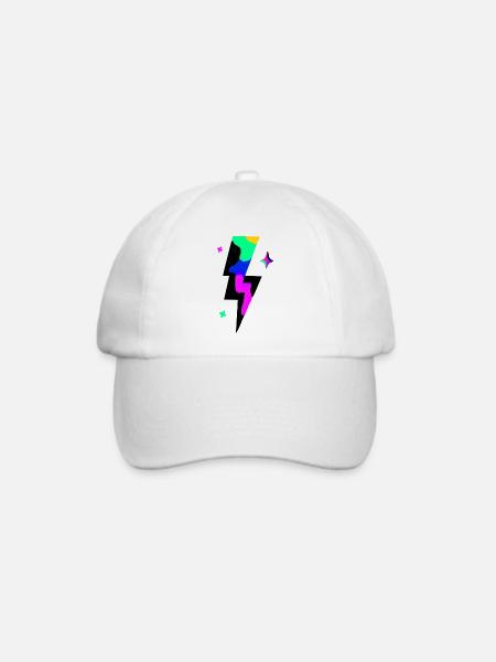 Neon-Blitzausbruch - Baseballkappe - Weiß/Weiß