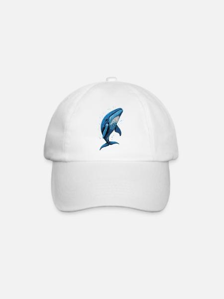 Blauwal Wal Blauwale Walgesang Taucher Ozean Wale - Baseballkappe - Weiß/Weiß