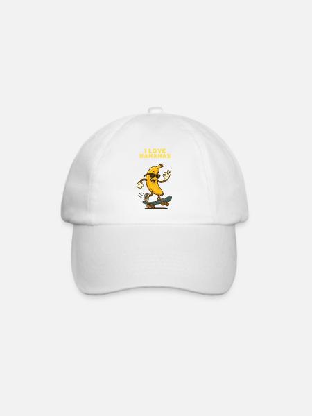 Bananen Skateboarder mit Stil - Baseballkappe - Weiß/Weiß