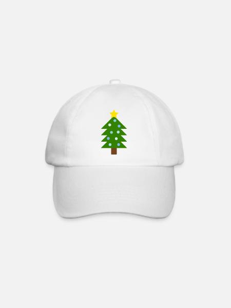 Festlicher Kiefern-Weihnachtsbaum - Baseballkappe - Weiß/Weiß