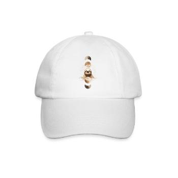 Faultier mit Mondphasen Boho Design - Baseballkappe - Weiß/Weiß - Vorne