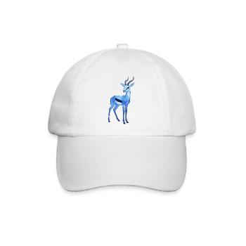 Blauer Geo-Rehbock - Baseballkappe - Weiß/Weiß - Vorne