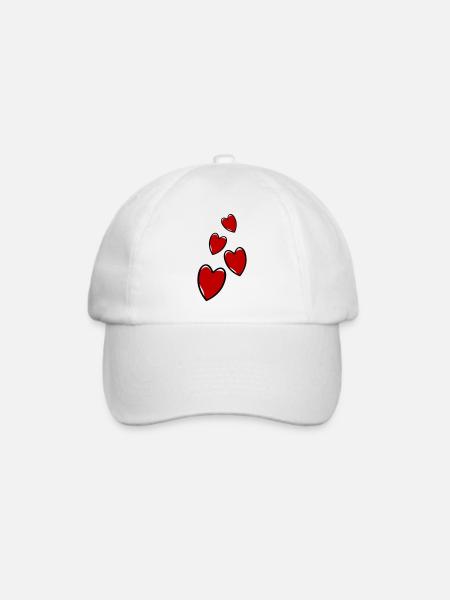 Herzen Symbol - Baseballkappe - Weiß/Weiß