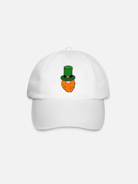 Grüner Leprechaun Hut - Baseballkappe - Weiß/Weiß