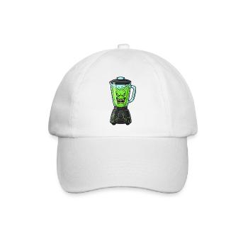 Grüner Slime-Blender mit Monstergesicht - Baseballkappe - Weiß/Weiß - Vorne