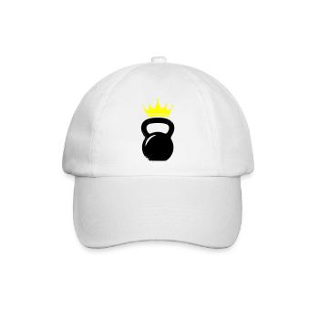 Kugelhantel Krone Gym Logo - Baseballkappe - Weiß/Weiß - Vorne