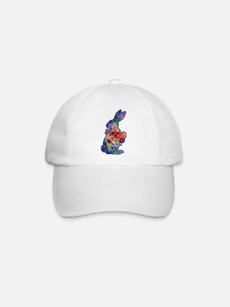 Hase Herz Wasserfarben - Baseballkappe - Weiß/Weiß