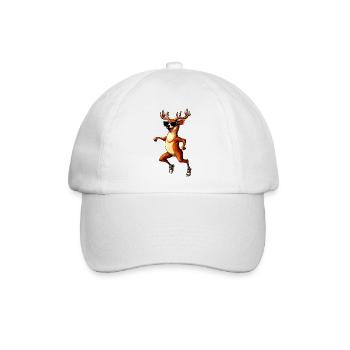 Lachender Hirsch - Baseballkappe - Weiß/Weiß - Vorne
