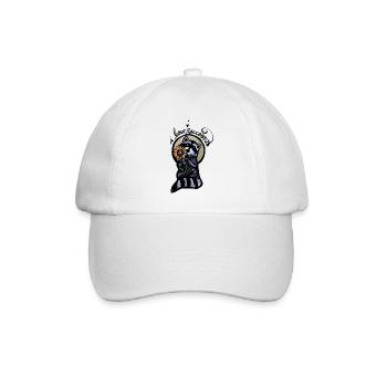 Waschbär-Sonnenblumen-Halo - Baseballkappe - Weiß/Weiß - Vorne