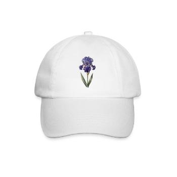 Lila Iris auf zartem Stängel - Baseballkappe - Weiß/Weiß - Vorne