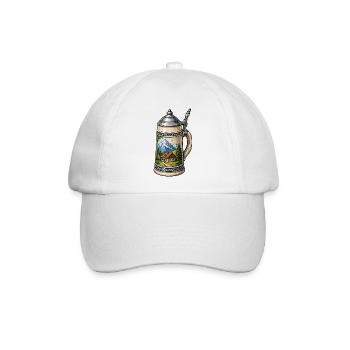 Alpenhütte im Bierkrug - Baseballkappe - Weiß/Weiß - Vorne