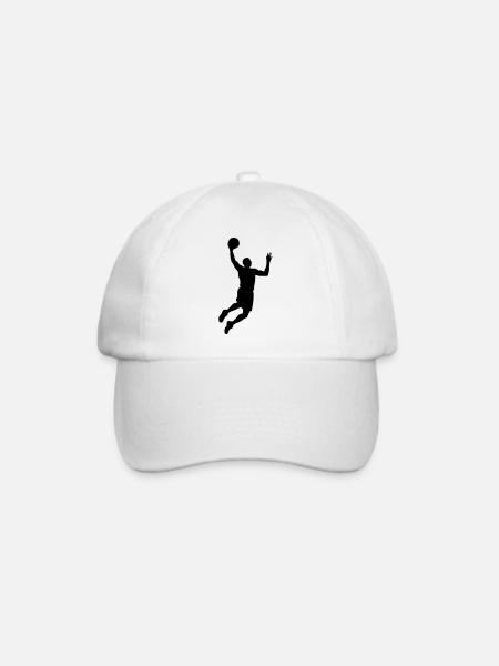Basketball Silhouette - Baseballkappe - Weiß/Weiß