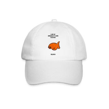 Lustiges, lustiges Bild eines Goldfisch-Haustiers - Baseballkappe - Weiß/Weiß - Vorne
