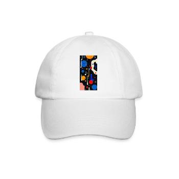 Lebendiges, abstraktes, geometrisches Design  - Baseballkappe - Weiß/Weiß - Vorne