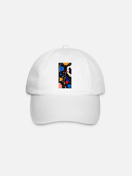 Lebendiges, abstraktes, geometrisches Design - Baseballkappe - Weiß/Weiß