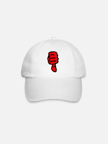 Rote Schwarz-Abstractgrafik Daumen  - Baseballkappe - Weiß/Weiß