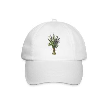 Kräuterstrauss – Botanical Vintage - Baseballkappe - Weiß/Weiß - Vorne