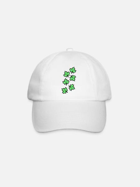 Ahornblatt Blätter Symbol - Baseballkappe - Weiß/Weiß