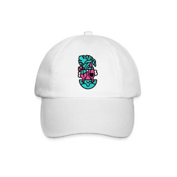 DrinkingCrew_Trend_Designs_Aug_c_Vektor_g1007 - Baseballkappe - Weiß/Weiß - Vorne