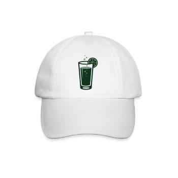 Ingwer Limonade Cocktail Glas Logo - Baseballkappe - Weiß/Weiß - Vorne