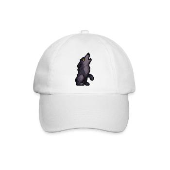 Mondwolf-Silhouette in Dunkler Palette - Baseballkappe - Weiß/Weiß - Vorne