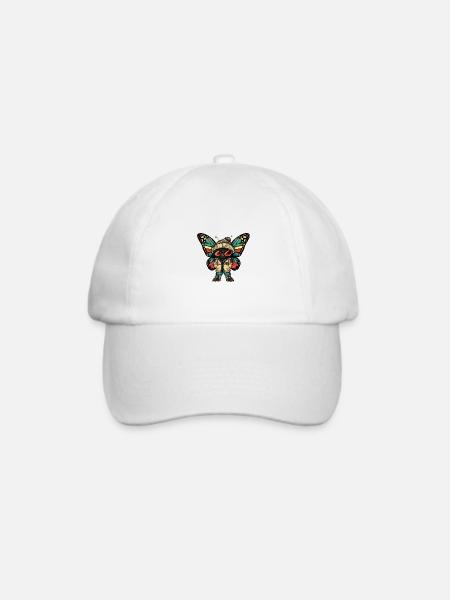 Schmetterling Winter - Baseballkappe - Weiß/Weiß