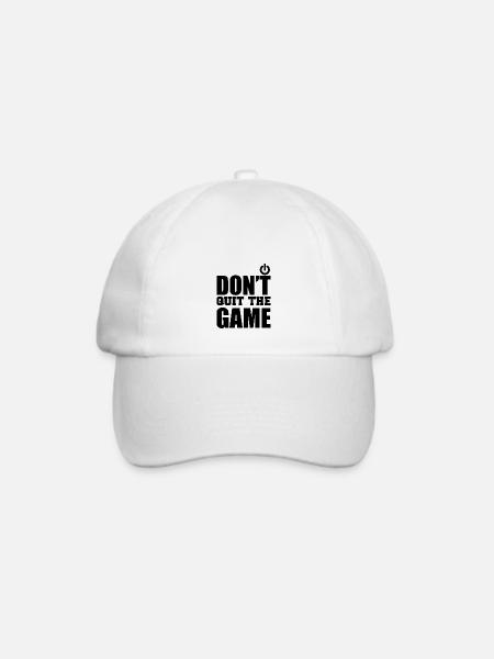 Dont quit the game black - Baseballkappe - Weiß/Weiß