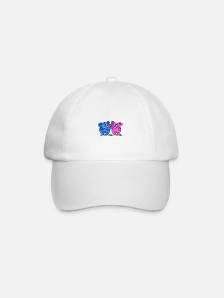 Verliebte Elefanten - Baseballkappe - Weiß/Weiß