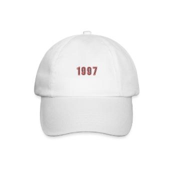1997 Jahr Zahl - Baseballkappe - Weiß/Weiß - Vorne