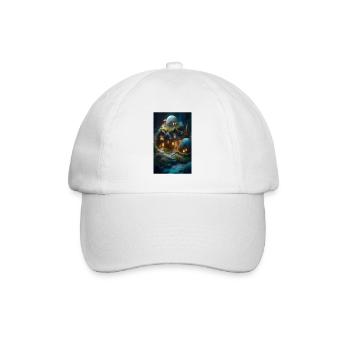 Gemütliche Miniatur-Cottage-Fantasy-Szene - Baseballkappe - Weiß/Weiß - Vorne