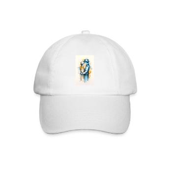 Lebhaftes goldenes und blaues Paar - Baseballkappe - Weiß/Weiß - Vorne
