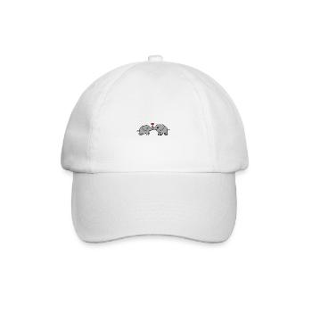 Elefant Liebe Herz - Baseballkappe - Weiß/Weiß - Vorne