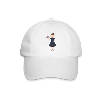Kellnerin - Baseballkappe - Weiß/Weiß - Vorne