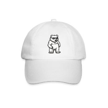 Eisbär Cool Comic - Baseballkappe - Weiß/Weiß - Vorne