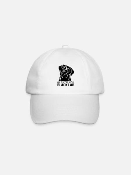 Black Lab Labrador life is better Wilsigns Labbi - Baseballkappe - Weiß/Weiß
