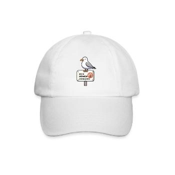 Freche Möwe auf Möwen Verbotsschild Schild Zeichen - Baseballkappe - Weiß/Weiß - Vorne