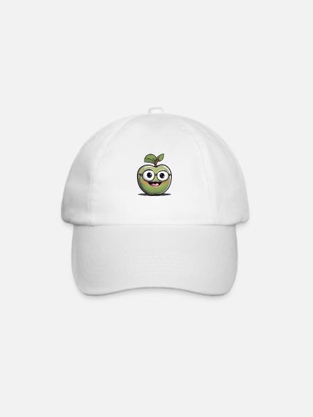 Apfel Frucht Obst Nerd - Baseballkappe - Weiß/Weiß
