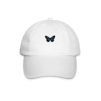 Schmetterling blau - Baseballkappe - Weiß/Weiß - Vorne