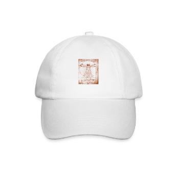 Leonardo DaVinci vitruvian Man Print - Baseballkappe - Weiß/Weiß - Vorne