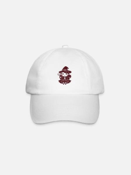 Chibi-Hexe - Baseballkappe - Weiß/Weiß