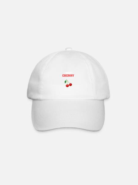 Ich will Kirsche Feinschmecker Geschenk - Baseballkappe - Weiß/Weiß