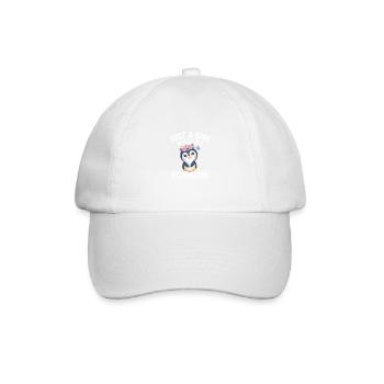 Nur ein Mädchen, das Pinguine liebt, präsentiere F - Baseballkappe - Weiß/Weiß - Vorne