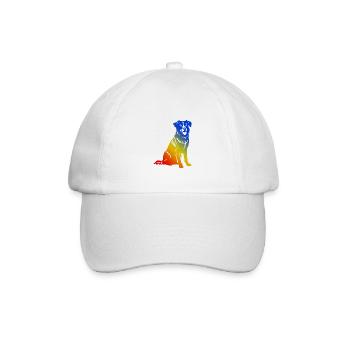 Australian Shepherd Hund Bunt - Baseballkappe - Weiß/Weiß - Vorne