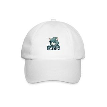 Mode aus Katzenstadt: Eleganz für Trendsetter - Baseballkappe - Weiß/Weiß - Vorne